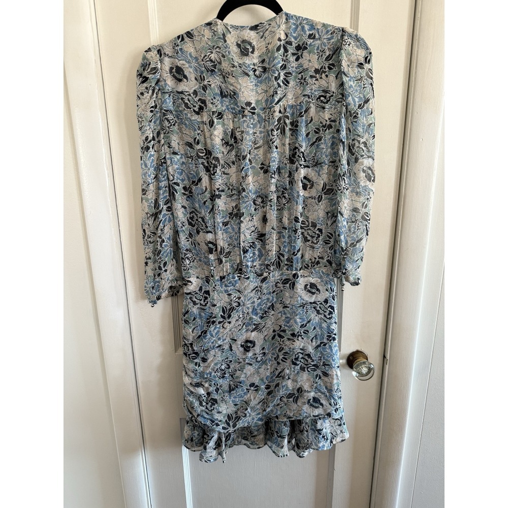 Veronica Beard Silk Floral Maggie Wrap Dress Size 4 Blue Multicolor $450 - Picture 8 of 10